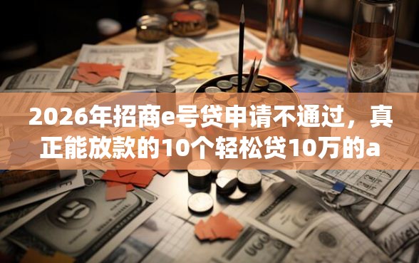 2026年招商e号贷申请不通过，真正能放款的10个轻松贷10万的app推荐