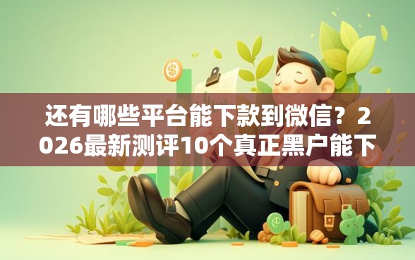 还有哪些平台能下款到微信？2026最新测评10个真正黑户能下款的网贷平台
