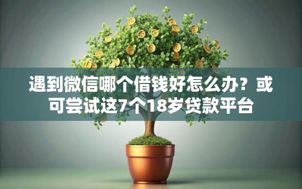 遇到微信哪个借钱好怎么办？或可尝试这7个18岁贷款平台