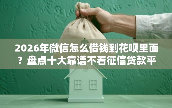 2026年微信怎么借钱到花呗里面？盘点十大靠谱不看征信贷款平台