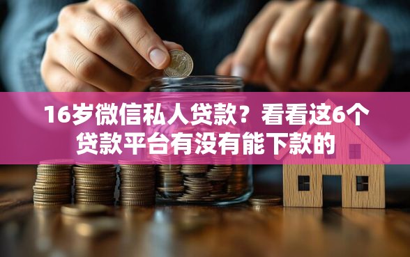 16岁微信私人贷款？看看这6个贷款平台有没有能下款的