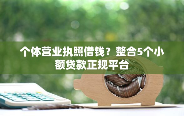 个体营业执照借钱？整合5个小额贷款正规平台