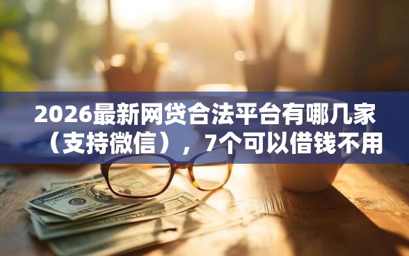 2026最新网贷合法平台有哪几家（支持微信），7个可以借钱不用审核的平台无私分享