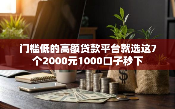 门槛低的高额贷款平台就选这7个2000元1000口子秒下