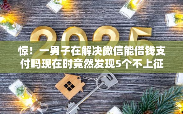 惊！一男子在解决微信能借钱支付吗现在时竟然发现5个不上征信的贷款软件，事后分享了出来