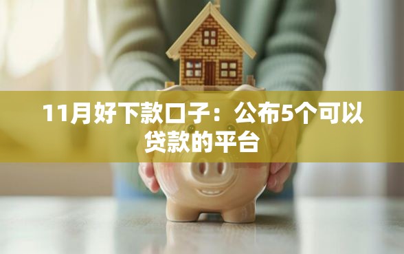 11月好下款口子：公布5个可以贷款的平台