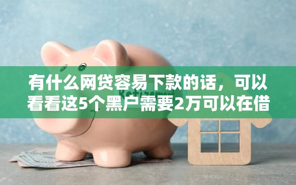有什么网贷容易下款的话，可以看看这5个黑户需要2万可以在借款平台借款