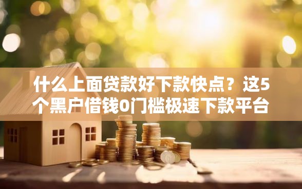 什么上面贷款好下款快点？这5个黑户借钱0门槛极速下款平台值得一试