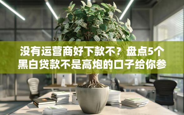 没有运营商好下款不？盘点5个黑白贷款不是高炮的口子给你参考