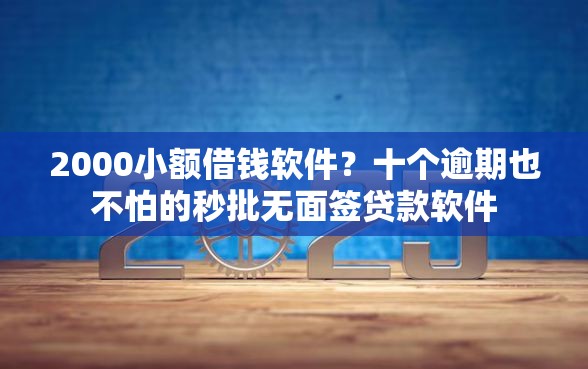 2000小额借钱软件？十个逾期也不怕的秒批无面签贷款软件