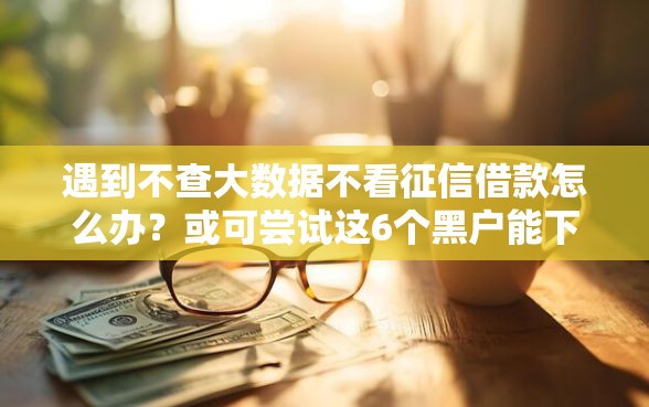 遇到不查大数据不看征信借款怎么办？或可尝试这6个黑户能下款的口子
