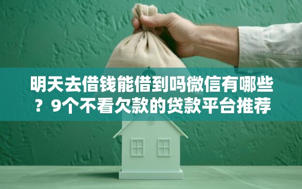明天去借钱能借到吗微信有哪些？9个不看欠款的贷款平台推荐给你