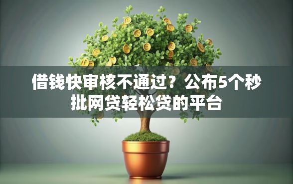 借钱快审核不通过？公布5个秒批网贷轻松贷的平台