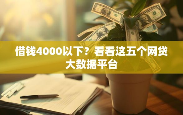 借钱4000以下？看看这五个网贷大数据平台
