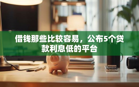 借钱那些比较容易，公布5个贷款利息低的平台