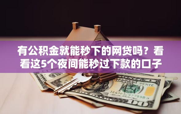 有公积金就能秒下的网贷吗？看看这5个夜间能秒过下款的口子怎么样