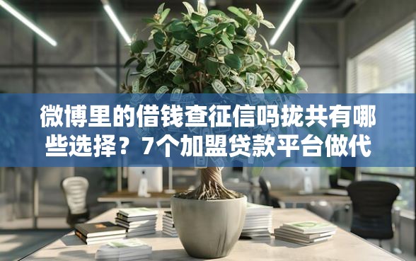 微博里的借钱查征信吗拢共有哪些选择？7个加盟贷款平台做代理详解