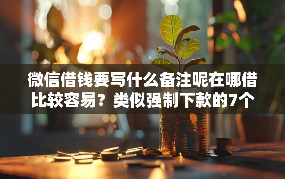 微信借钱要写什么备注呢在哪借比较容易？类似强制下款的7个口子参考