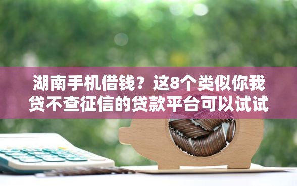 湖南手机借钱？这8个类似你我贷不查征信的贷款平台可以试试