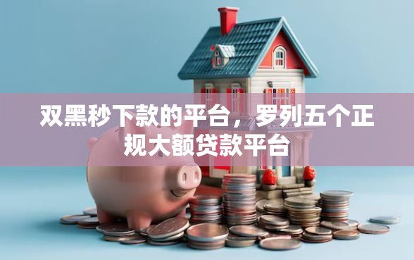 双黑秒下款的平台，罗列五个正规大额贷款平台