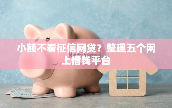 小额不看征信网贷？整理五个网上借钱平台