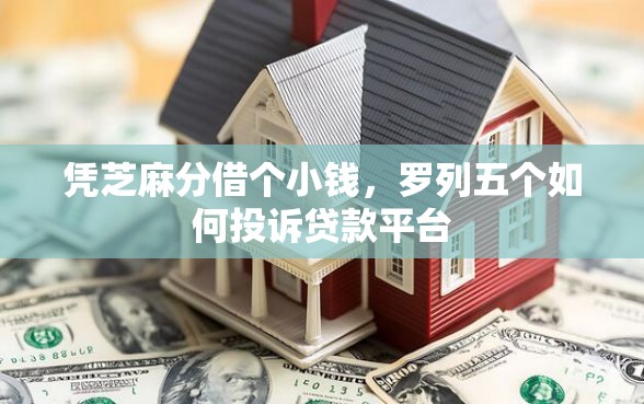 凭芝麻分借个小钱，罗列五个如何投诉贷款平台