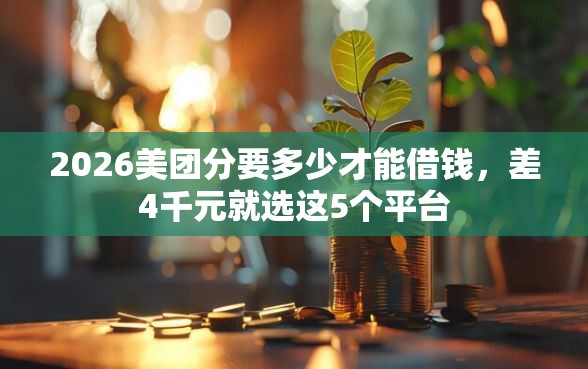 2026美团分要多少才能借钱，差4千元就选这5个平台