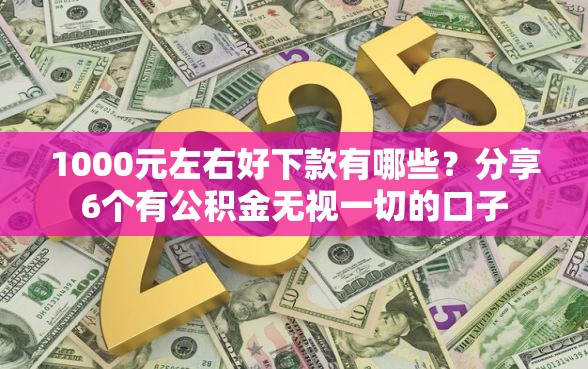 1000元左右好下款有哪些？分享6个有公积金无视一切的口子