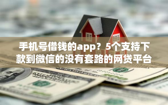 手机号借钱的app？5个支持下款到微信的没有套路的网贷平台