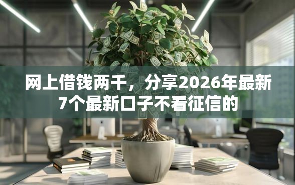 网上借钱两千，分享2026年最新7个最新口子不看征信的