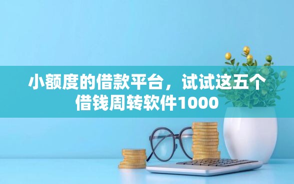 小额度的借款平台，试试这五个借钱周转软件1000