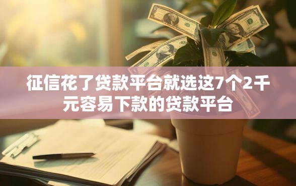 征信花了贷款平台就选这7个2千元容易下款的贷款平台