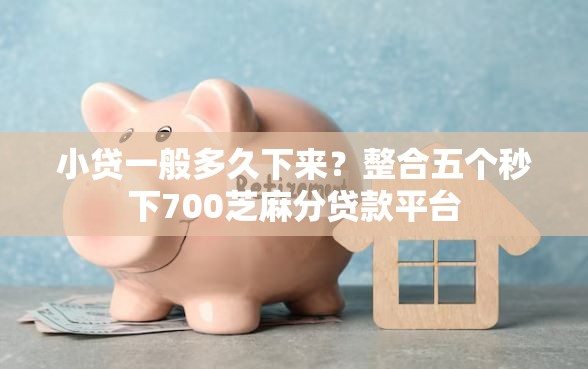 小贷一般多久下来？整合五个秒下700芝麻分贷款平台