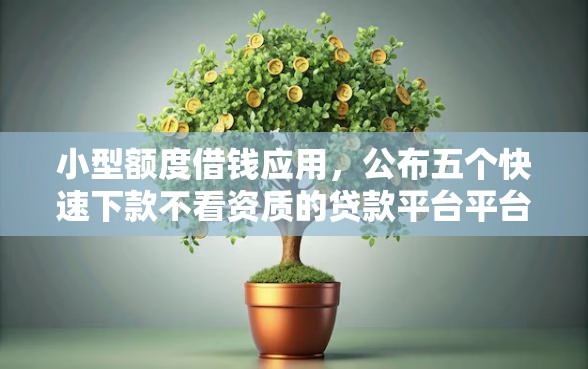 小型额度借钱应用，公布五个快速下款不看资质的贷款平台平台