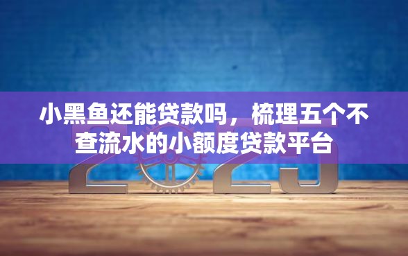 小黑鱼还能贷款吗，梳理五个不查流水的小额度贷款平台
