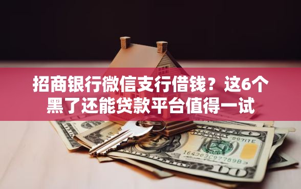 招商银行微信支行借钱？这6个黑了还能贷款平台值得一试