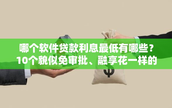 哪个软件贷款利息最低有哪些？10个貌似免审批、融享花一样的平台合集