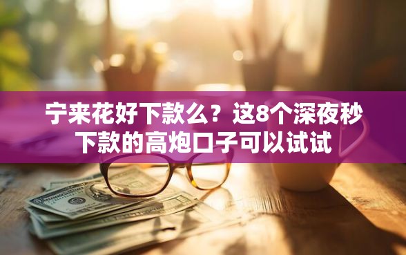 宁来花好下款么？这8个深夜秒下款的高炮口子可以试试