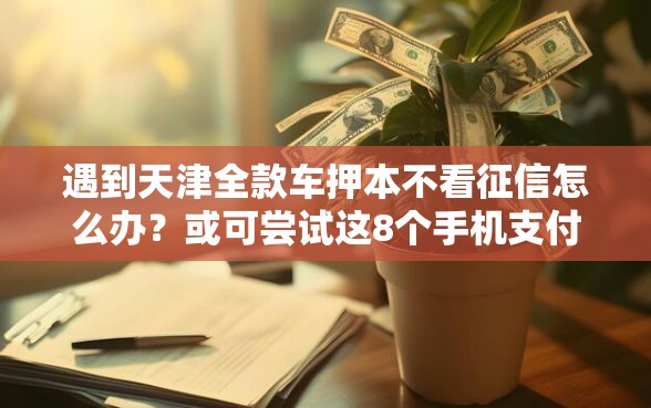 遇到天津全款车押本不看征信怎么办？或可尝试这8个手机支付宝小额贷款的平台