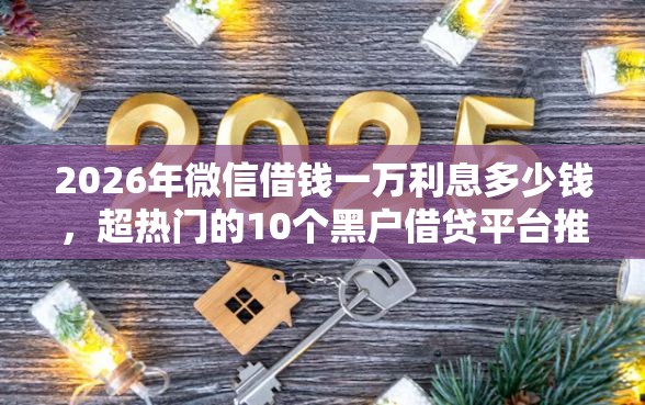 2026年微信借钱一万利息多少钱，超热门的10个黑户借贷平台推荐