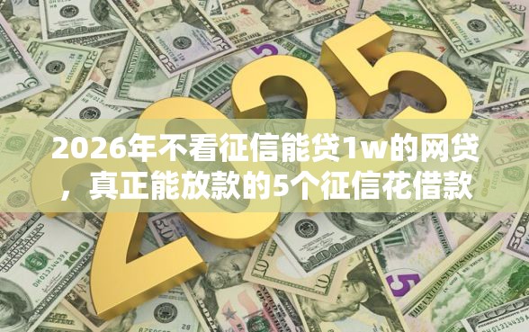 2026年不看征信能贷1w的网贷，真正能放款的5个征信花借款平台容易通过推荐
