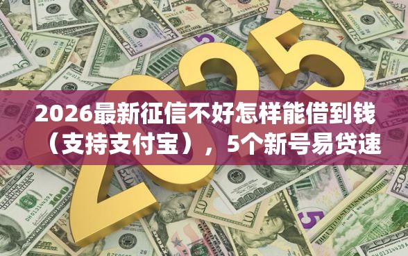 2026最新征信不好怎样能借到钱（支持支付宝），5个新号易贷速审秒下款app无私分享