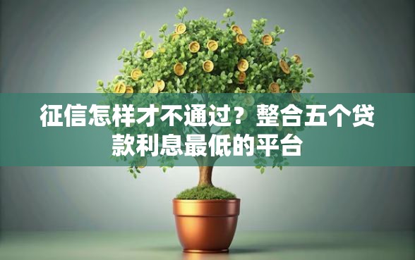 征信怎样才不通过？整合五个贷款利息最低的平台