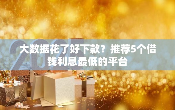 大数据花了好下款？推荐5个借钱利息最低的平台