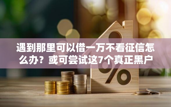 遇到那里可以借一万不看征信怎么办？或可尝试这7个真正黑户能下款的网贷平台