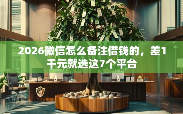 2026微信怎么备注借钱的，差1千元就选这7个平台