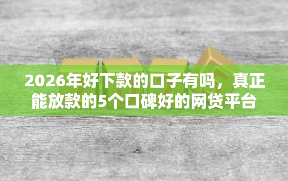 2026年好下款的口子有吗，真正能放款的5个口碑好的网贷平台推荐