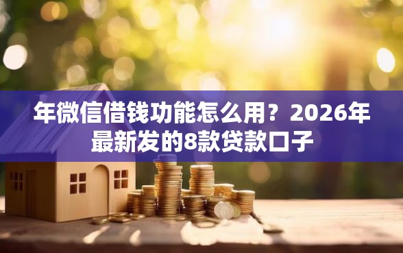 年微信借钱功能怎么用？2026年最新发的8款贷款口子