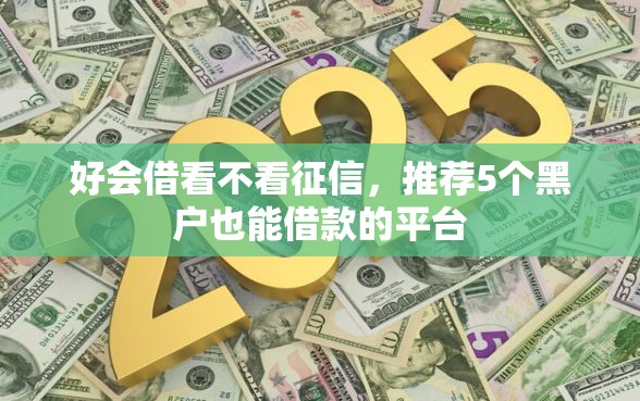 好会借看不看征信，推荐5个黑户也能借款的平台