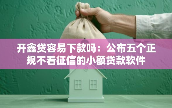 开鑫贷容易下款吗：公布五个正规不看征信的小额贷款软件